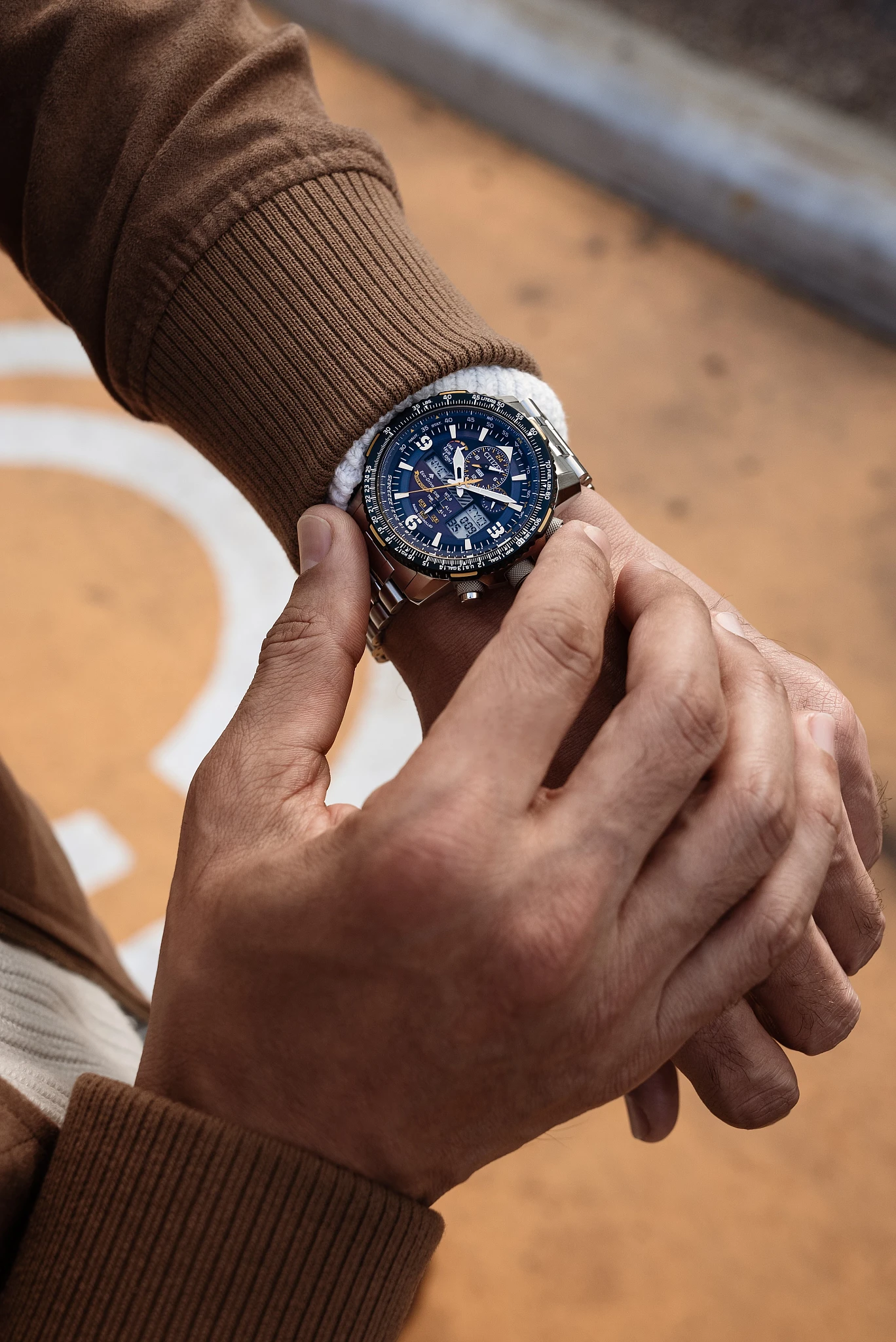 Promaster Skyhawk A-T Blue Dial Super Titanium Bracelet JY8101-52L